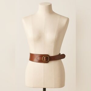 Leather Women Belt Size S  Metal Gold Tone  Buckle